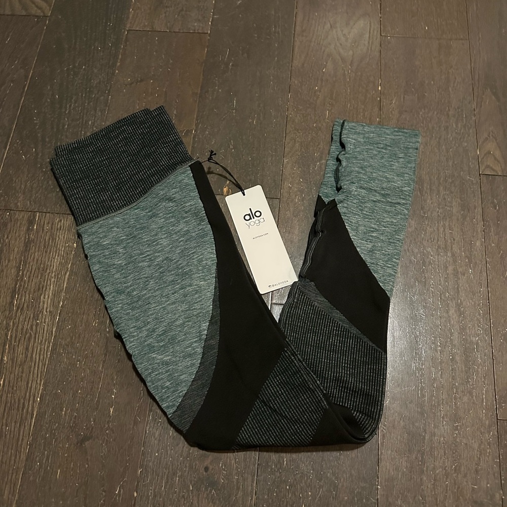 ALO Yoga Green Heather High-Waist Leggings